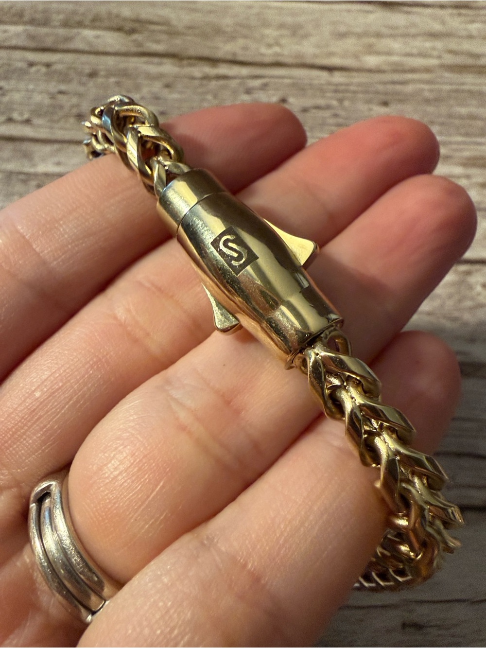 Men’s 14K Gold Plated Braided Chain Thick Bracelet